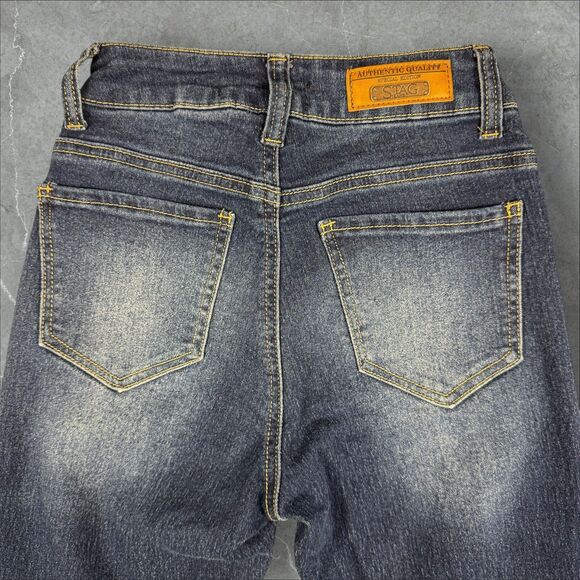 Stag High Rise Dark Wash Stretch Denim Skinny Curvy Jeans - Size 0 (22"x28") - Picture 4 of 7